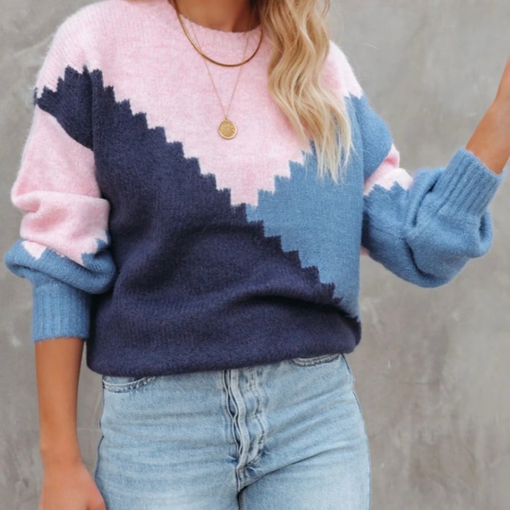 Cozy color block sweater